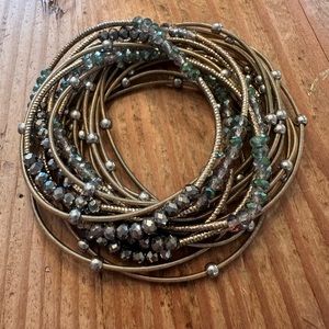 American Eagle Metallic Stretch Beaded Bracelet Set